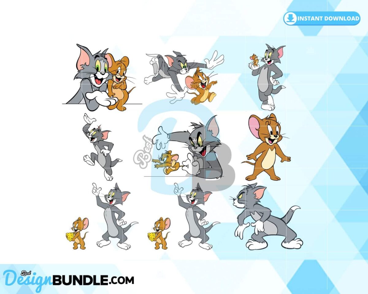 Tom & Jerry SVG Bundle, Tom And Jerry Tshirt Design, Tom And Jerry SVG ...