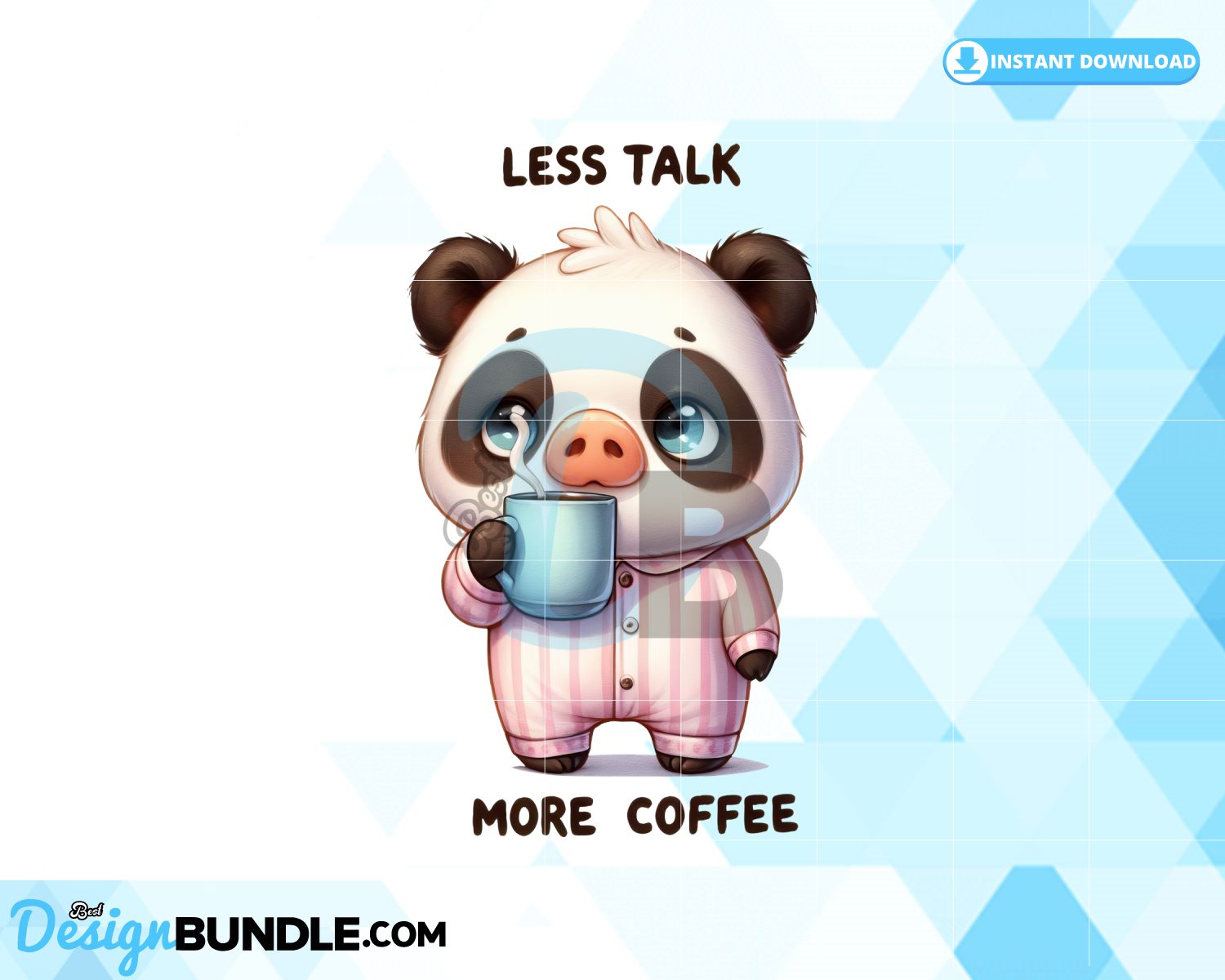 less-talk-more-coffee-pig-clipart-png
