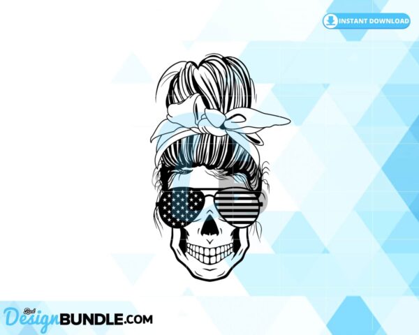 american-messy-bun-4th-of-july