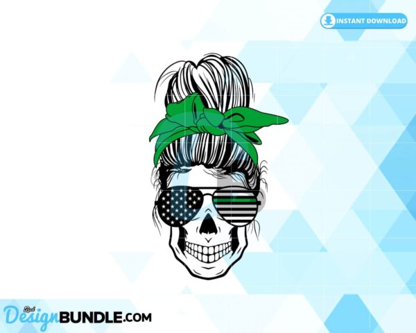 messy-bun-green-line