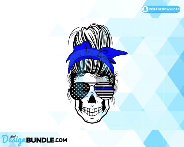 messy-bun-police-thin-blue-line