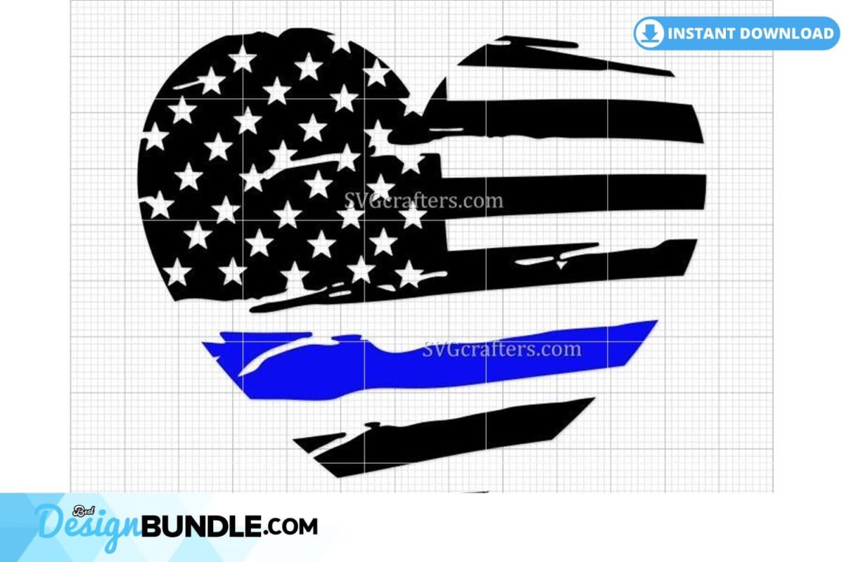 police-heart-svg-heart-blue-line-svg