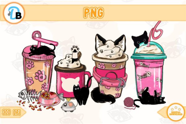 cat-mom-coffee-cups-png-hand-drawn-png-instant-download