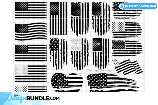 american-flag-distressed-flag-set