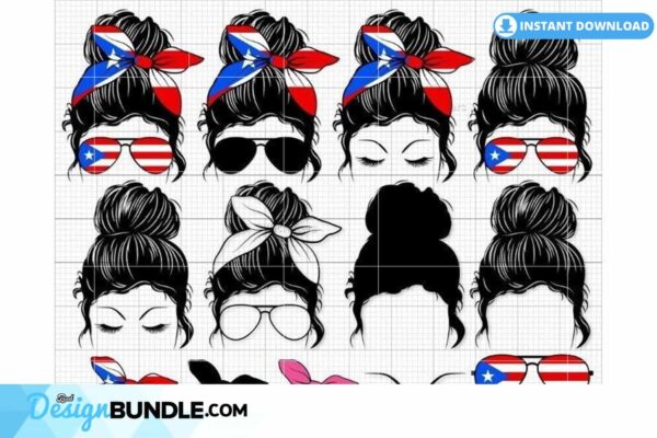 messy-bun-puerto-rico-svg-flag-svg