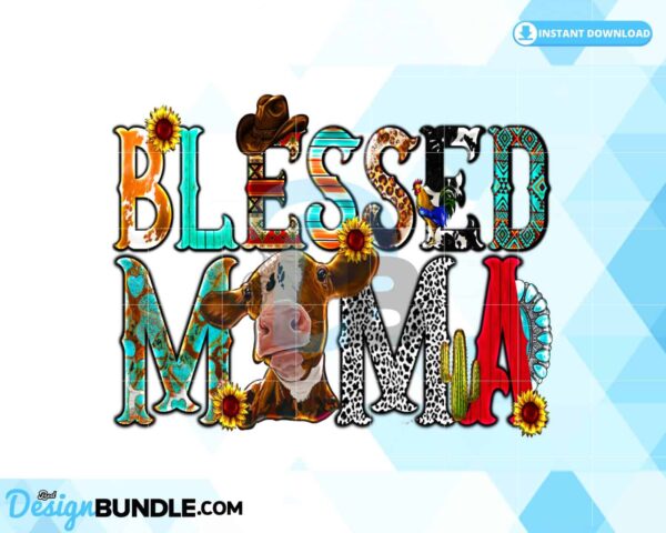 mama-sublimation-blessed-mama-cow-png