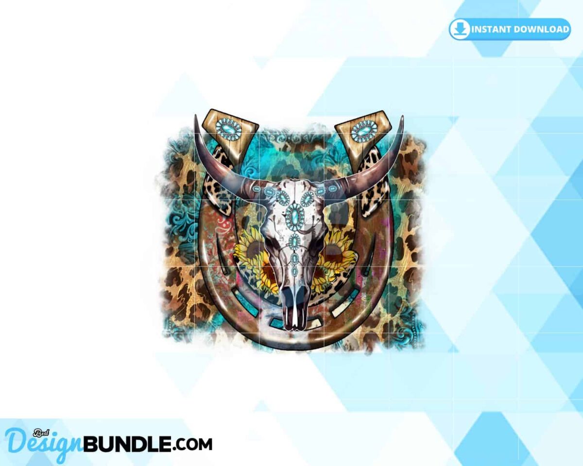 bull-skull-sublimation-western-png