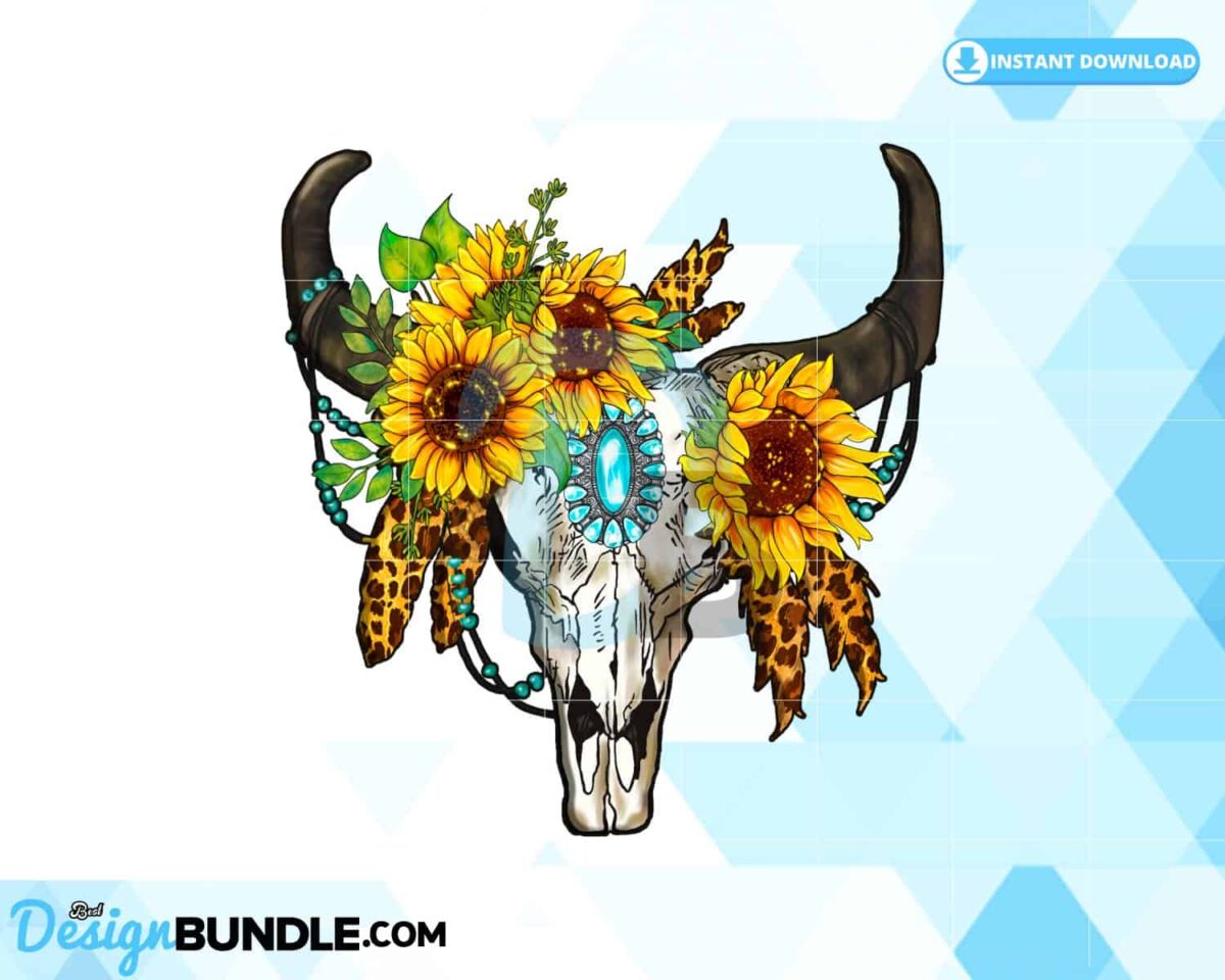 western-sublimation-bull-skull-feather