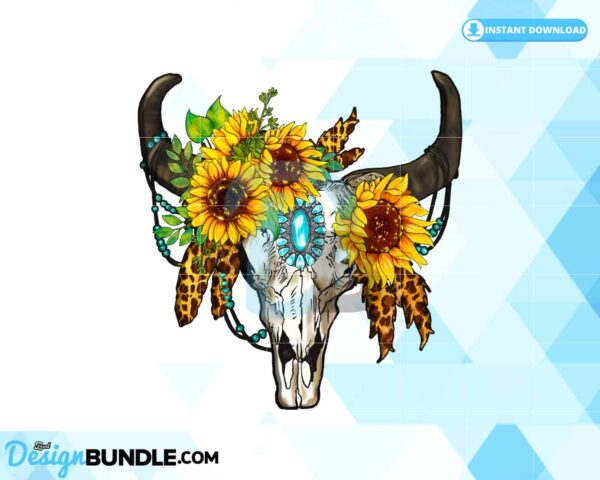 western-sublimation-bull-skull-feather