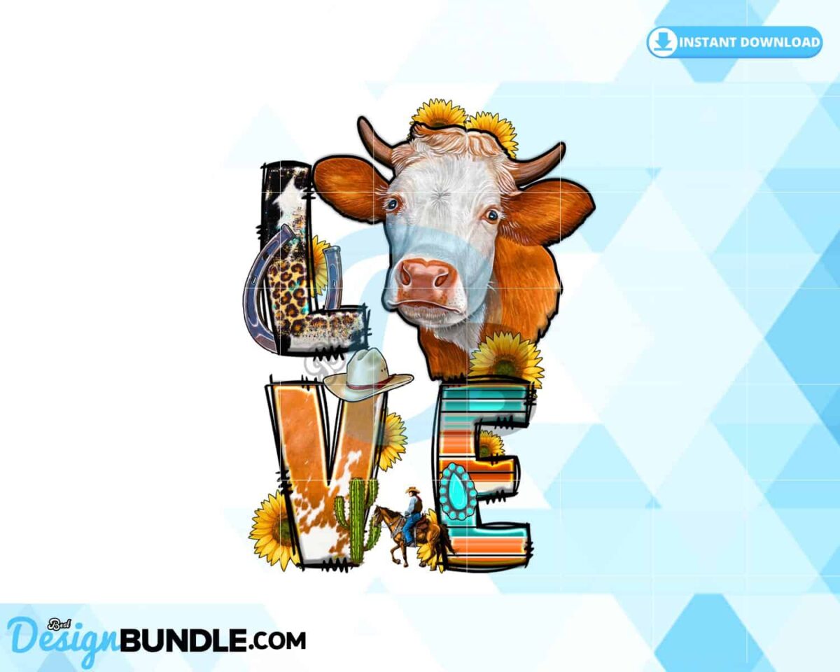 love-cow-cow-sublimation-western-png