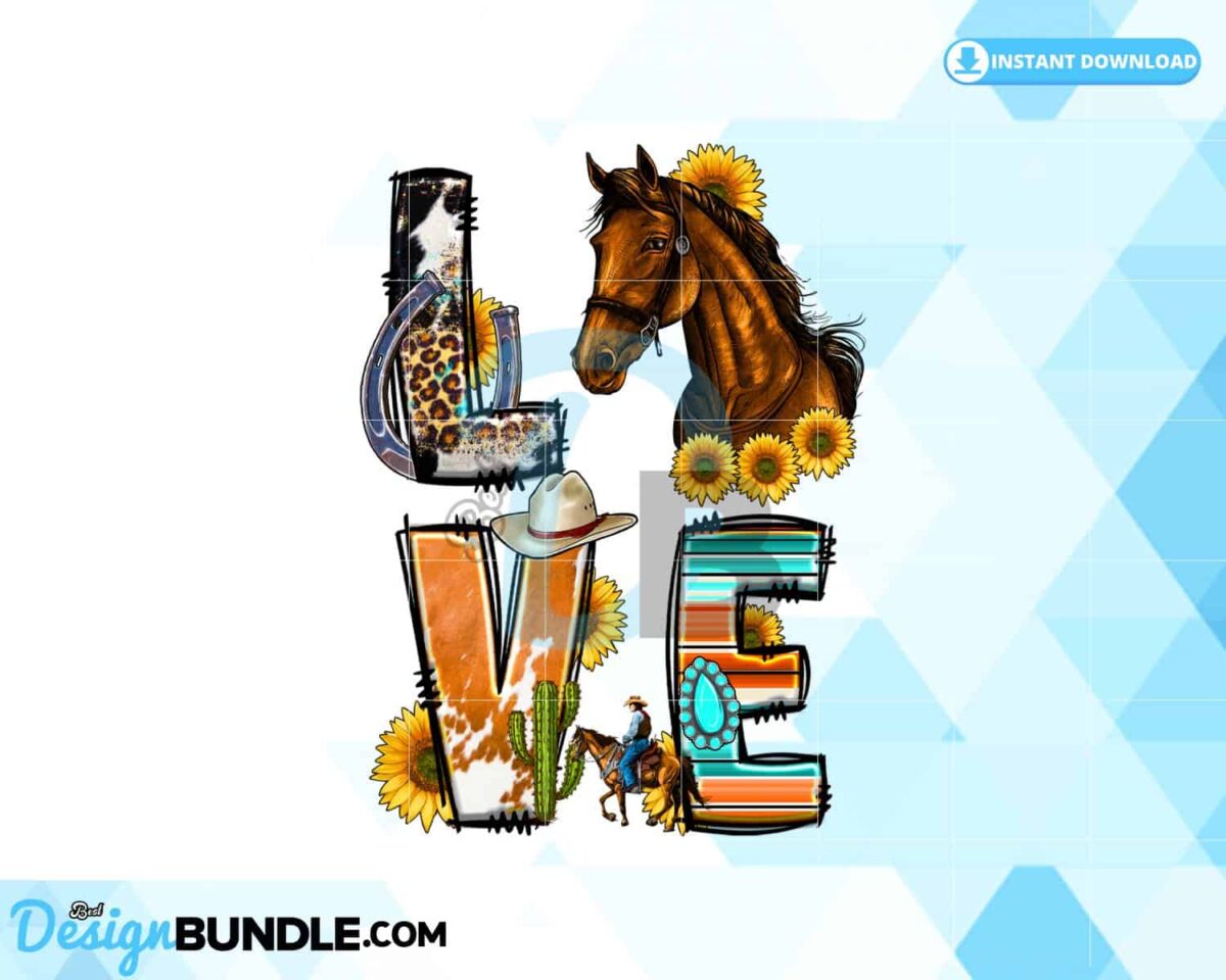 horse-sublimation-love-png-western-png