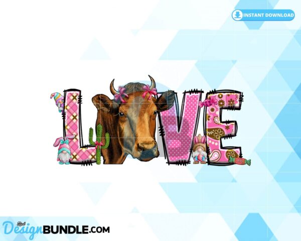 love-sublimation-love-cow-western-cow
