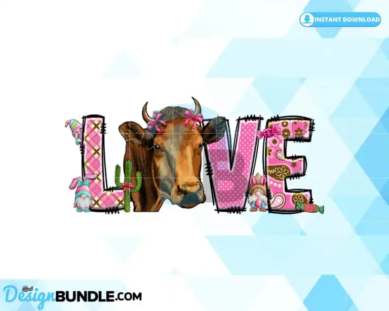 love-sublimation-love-cow-western-cow