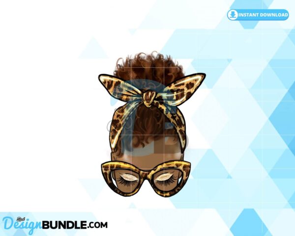 black-woman-clipart-afro-messy-bun-png
