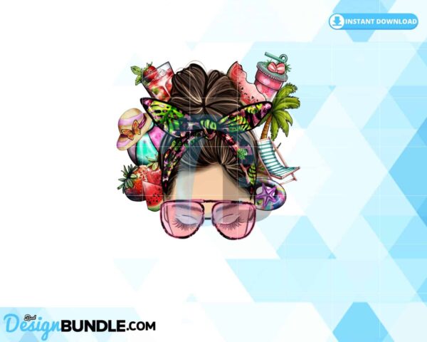 summer-sublimation-messy-bun-png
