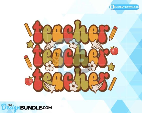 teacher-sublimation-retro-groovy-png