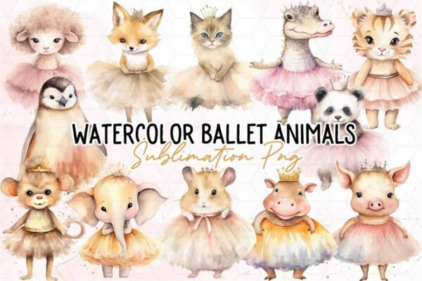 watercolor-ballet-animals-clipart-png