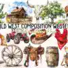 Wild West Watercolor Composition Western wild-west-watercolor-composition-western