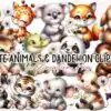 Cute Animals and Dandelion Clipart PNG cute-animals-and-dandelion-clipart-png