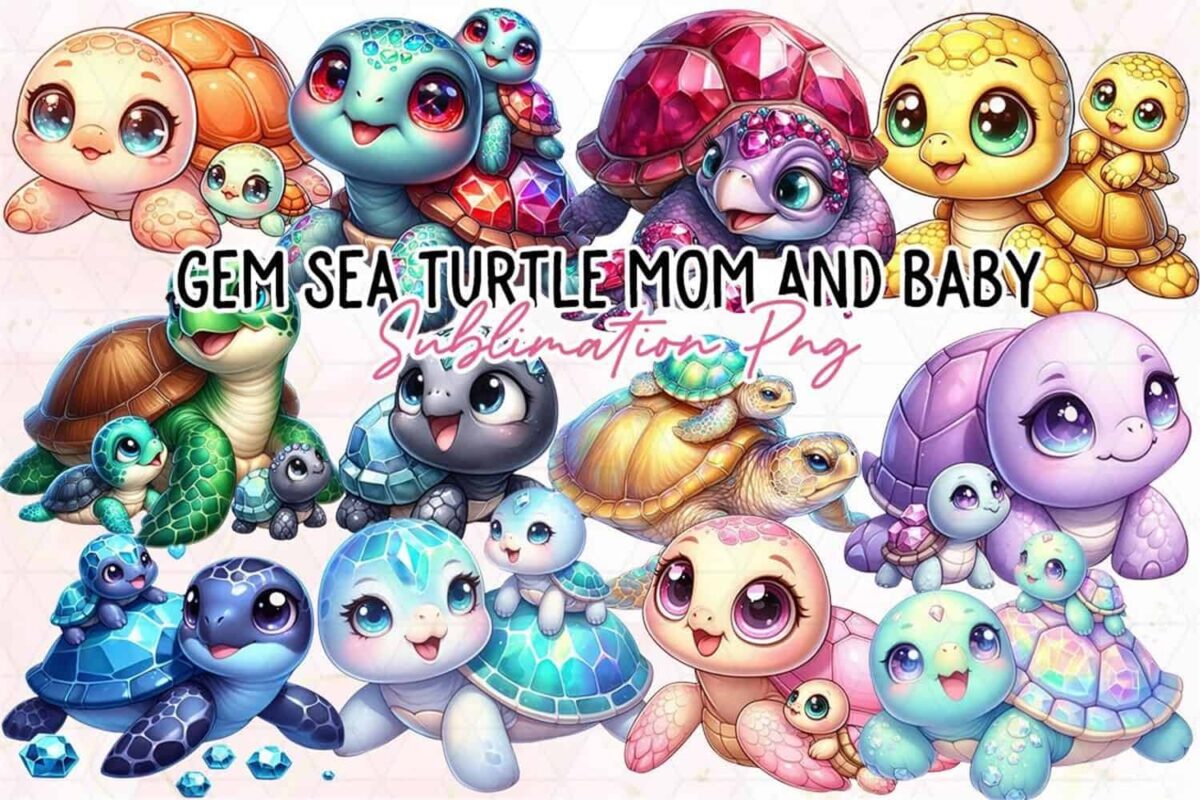 gem-sea-turtle-mom-and-baby-clipart-png
