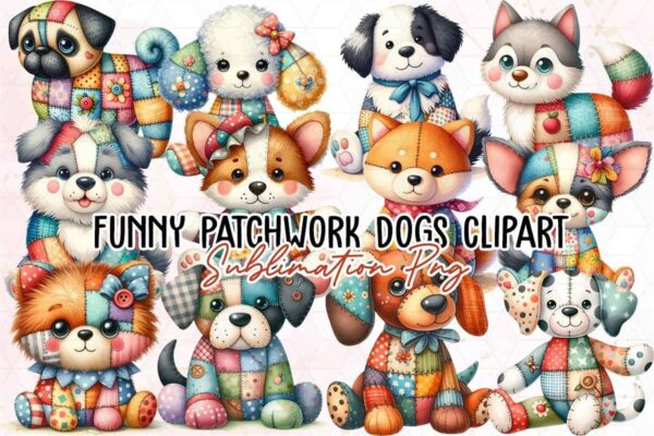 funny-patchwork-dogs-clipart-png