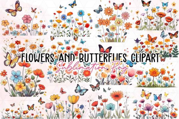 cute-flowers-and-butterflies-clipart-png