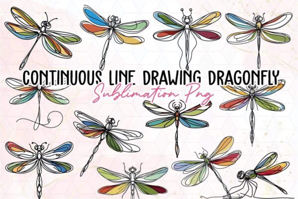 continuous-line-drawing-dragonfly