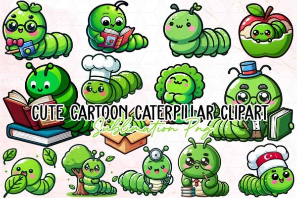cute-cartoon-caterpillar-sticker-clipart