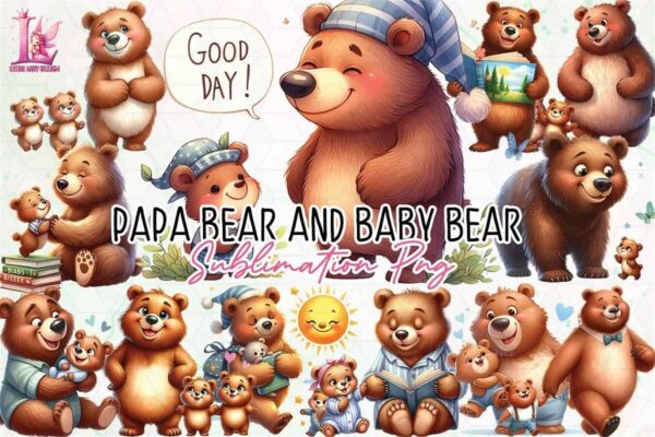 papa-bear-and-baby-bear-clipart-png