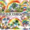 watercolor-rainbow-tropical-clipart-png