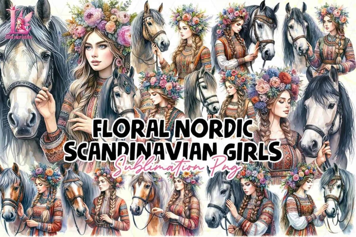 floral-nordic-scandinavian-girls-clipart
