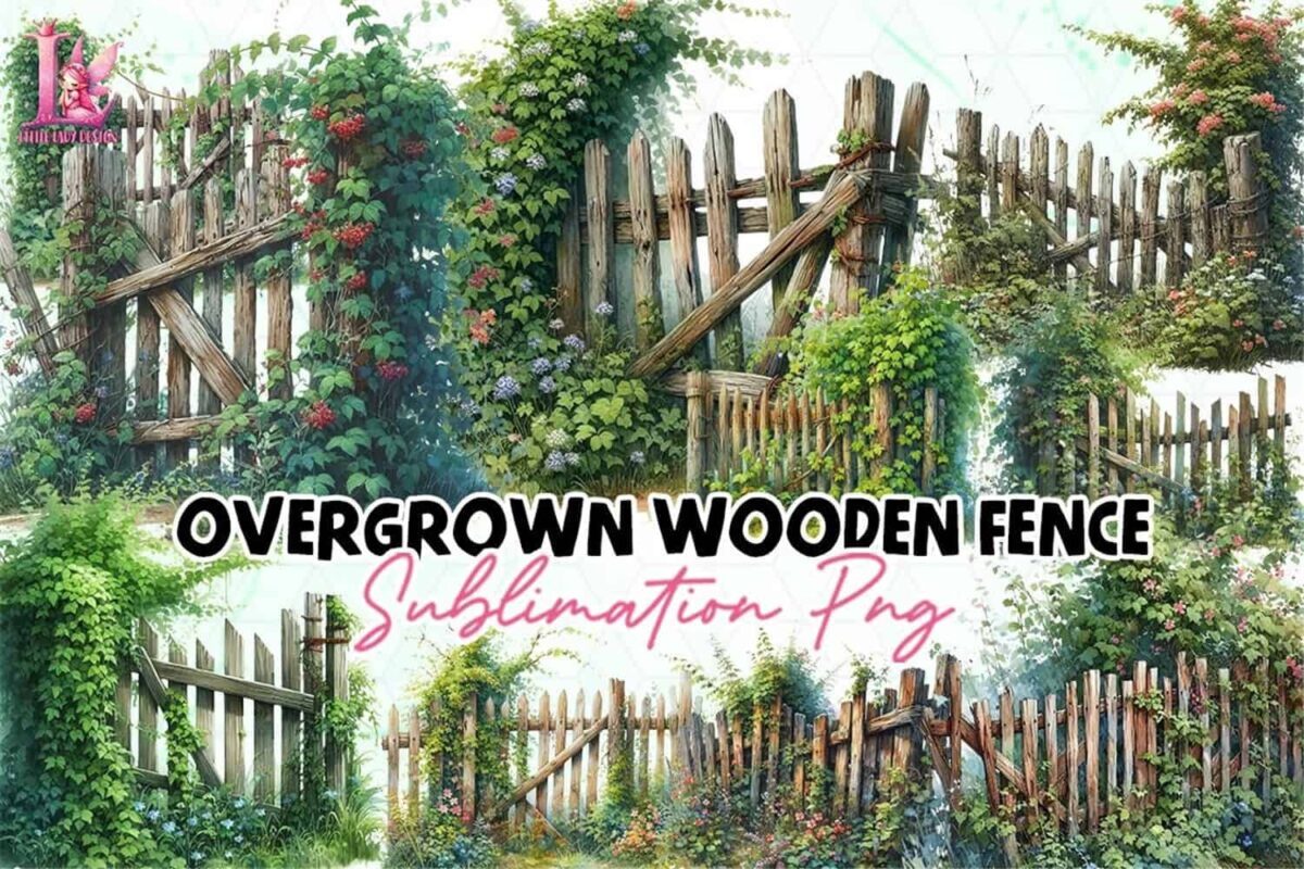 overgrown-wooden-fence-clipart-png