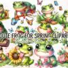 Cute Frog for Spring Sublimation Clipart cute-frog-for-spring-sublimation-clipart