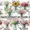 Flowers Bouquet in Mason Jar Clipart PNG flowers-bouquet-in-mason-jar-clipart-png