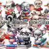 Animals Reading Book Sublimation Clipart animals-reading-book-sublimation-clipart