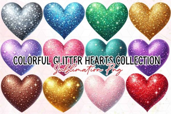 colorful-glitter-hearts-collection