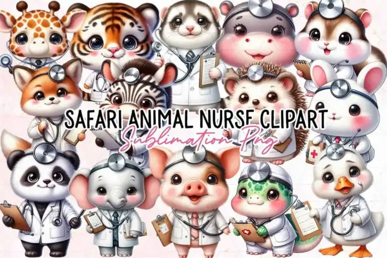 safari-animal-nurse-sublimation-clipart