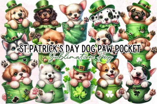 st-patricks-day-dog-paw-pocket-clipart