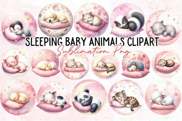 lovely-sleeping-baby-animals-clipart-png