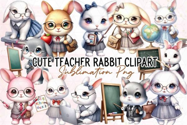 cute-teacher-rabbit-sublimation-clipart