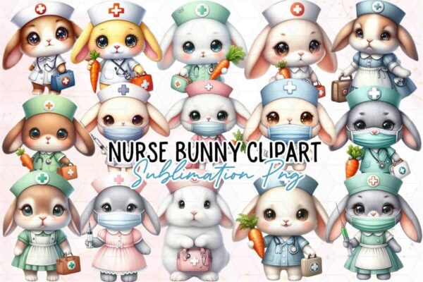 nurse-bunny-sublimation-clipart-png