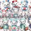 Bear Nurse Valentine Sublimation Clipart bear-nurse-valentine-sublimation-clipart