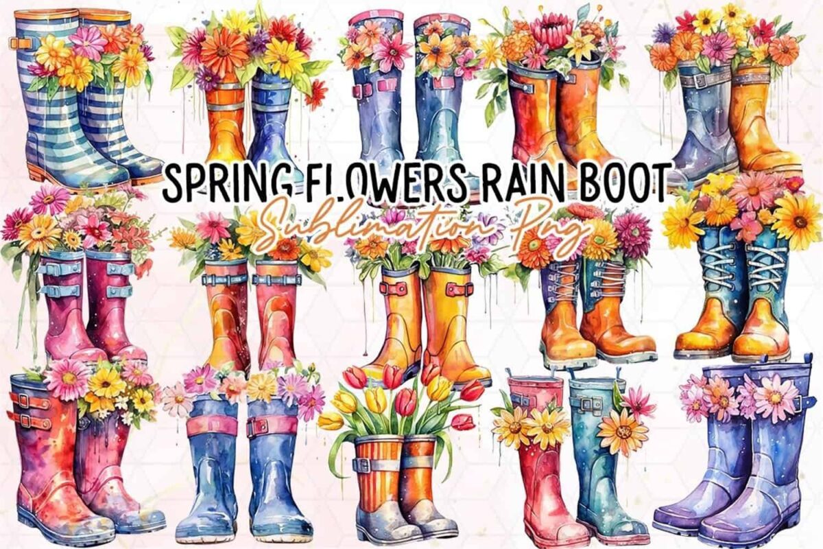 spring-flowers-rain-boot-clipart-png