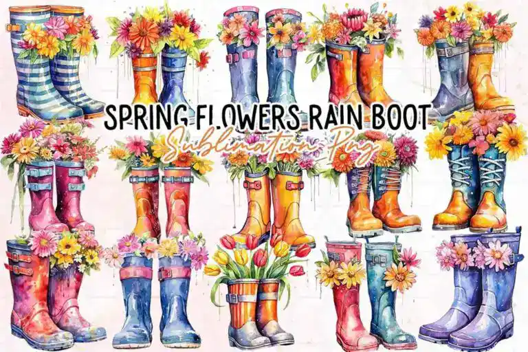 spring-flowers-rain-boot-clipart-png