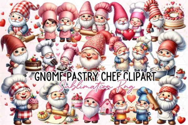 gnome-pastry-chef-sublimation-clipart