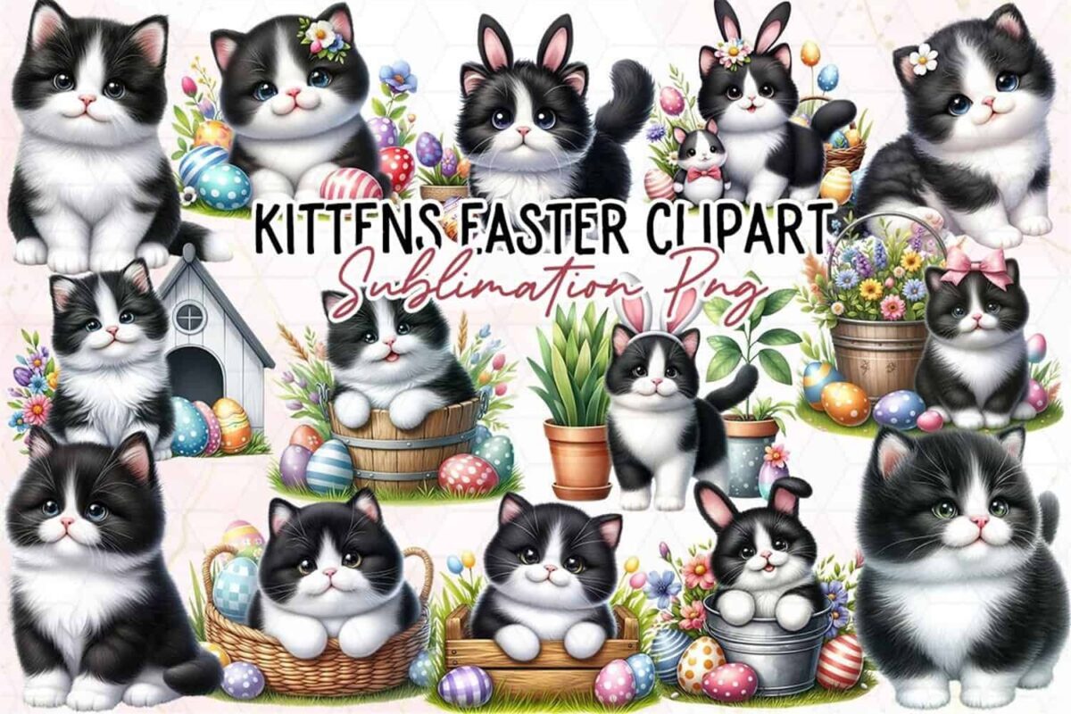 adorable-kittens-easter-clipart-png