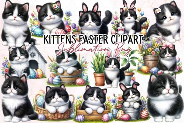 adorable-kittens-easter-clipart-png