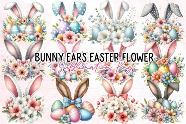 bunny-ears-easter-flower-clipart-png