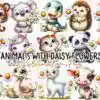 happy-animals-with-daisy-flowers-clipart