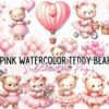 pink-watercolor-teddy-bear-clipart-png